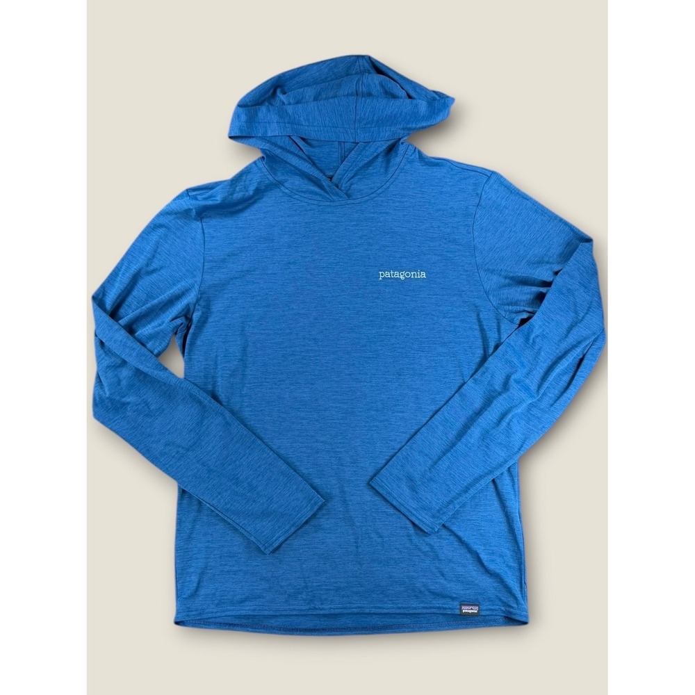 Patagonia Capilene Cool Daily Sun Hoodie Blue Graphic Womens Small S